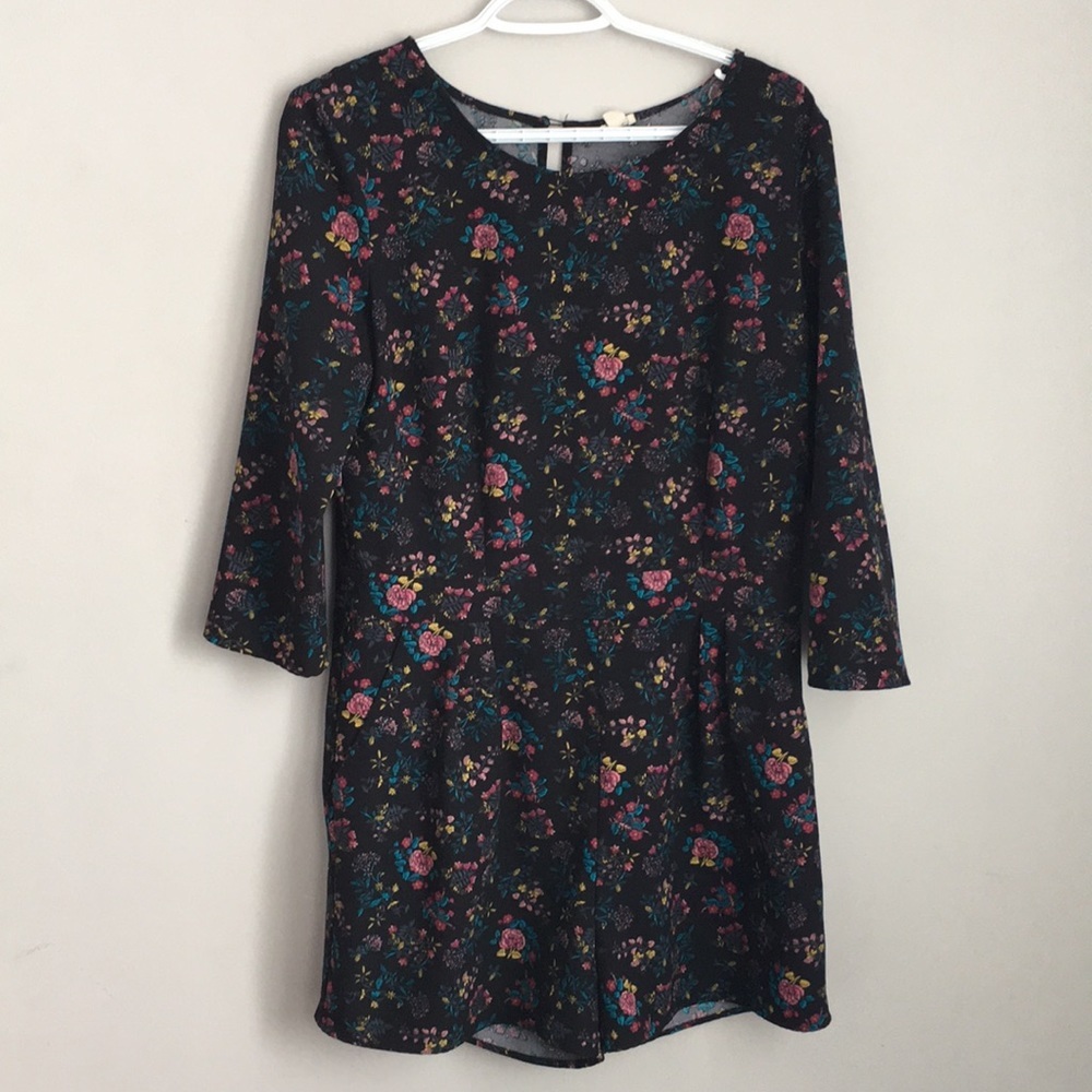 Garage Romper size L one piece black floral